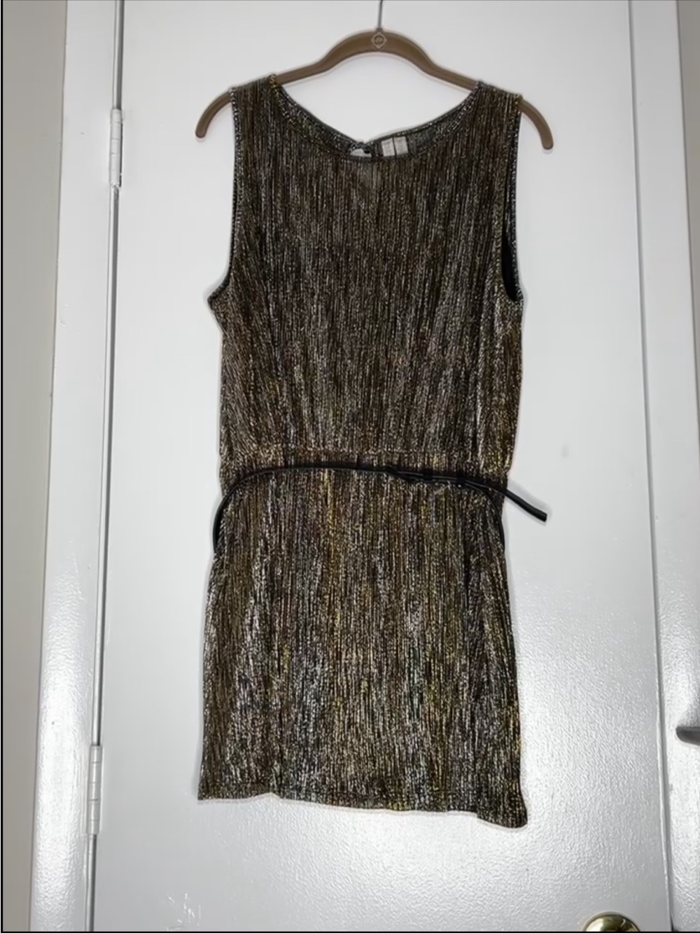 Madison Gold And Silver Tank Top Mini Dress